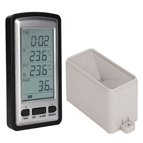 WGFOIP Wireless Rain Meter Gauge with Temperature Measurement, RCC Transmission for Indoor Outdoor, black - Image 3