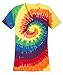 Koloa Surf(tm) Ladies Colorful Tie-Dye V-Neck T-Shirt-Rainbow-M