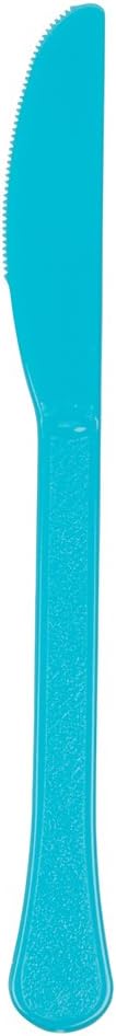 JAM PAPER Premium Utensils Party Pack - Plastic Knives - Bright Blue - 48 Disposable Knives/Pack
