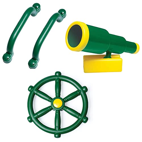 UPTON Playground Accessories Parts Kit Outdoor Playset Kids Pirate Telescope, Steering Wheel, Playground Equipment- Backyard