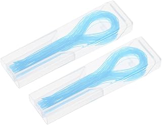 Healvian 100Pcs Floss Threaders Safe Dental Brace Threaders Deep Clean Floss Orthodontic Dental Floss for Braces Bridges Implants Guide Accessories