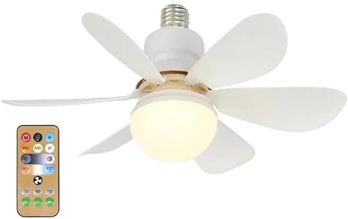 Lâmpada Ventilador de Teto Multifuncional para Bocal Comum – Luz LED Ajustável 40W, Ventilador 3 Vel
