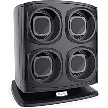 Versa [Newly Updated] Quad Watch Winder in Black - Independently Controlled Settings - Multiple Direction and Timer Settings - Adjustable Watch Pillow - Plenty of Space for Large Watches - No Magnets