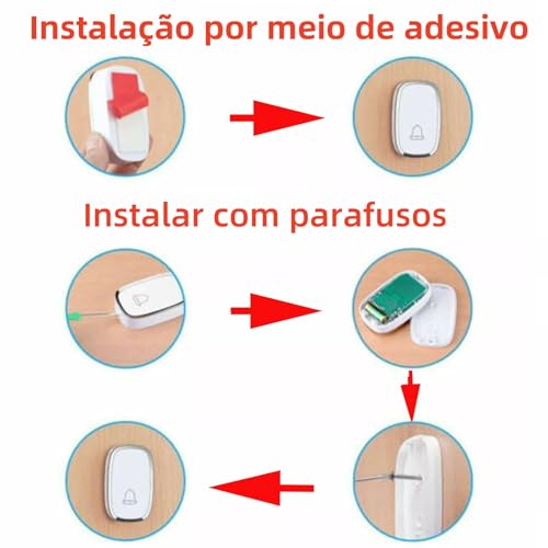 Campainha Sem Fio Residencial Wireless 300m Longo Alcance