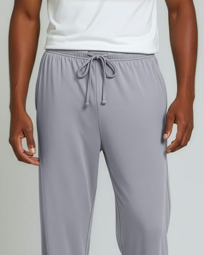 Image of Real Essentials 3 Pack: Men's Pajama Pants Soft PJ Lounge Bottoms Loungewear Pijamas Elastic Waist Pockets (Big and Tall)
