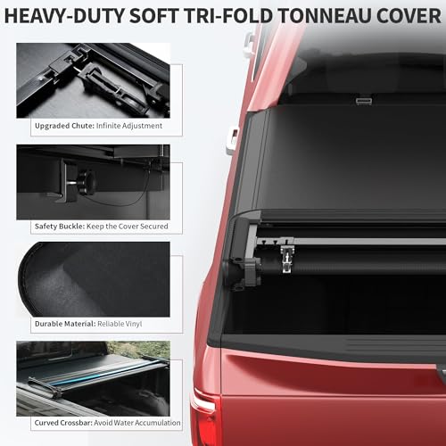 Image of OEDRO Soft Quad-Fold Tonneau Cover for 2019-2026 Chevy Silverado 1500 5.8ft