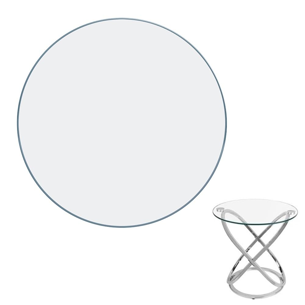 Plateau en verre trempé 6mm rond 95cm haute résistance aux chocs et rayures pour table basse
