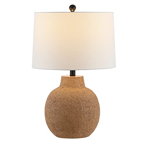 SAFAVIEH Lighting Collection Acer Modern Rustic Farmhouse Brown 24-inch Bedroom Living Room Home Office Desk Nightstand Table Lamp (LED Bulb Included)
