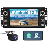 Android 12 Car Radio Stereo for Jeep Wrangler Dodge RAM Avenger Challenger Chrysler, 7 Inch Touch Screen with Wireless CarPlay Android Auto Backup Camera
