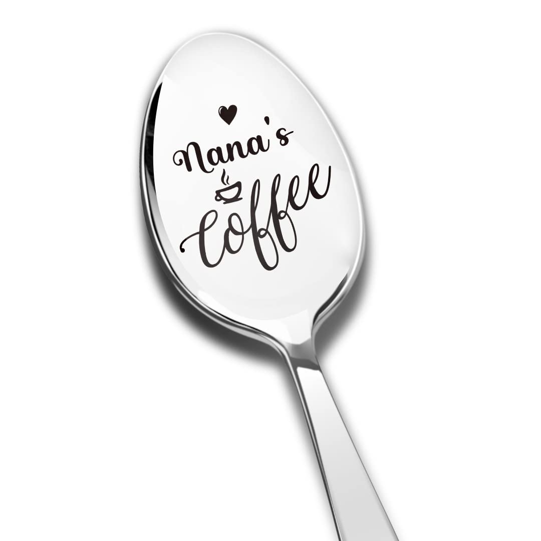 Nana's Coffee Spoon Engraved Stainless Steel Funny, Nana Gifts from Grandchildren, Best Coffee Spoon Gifts for Grandma Nana Birthday Mother's Day Christmas