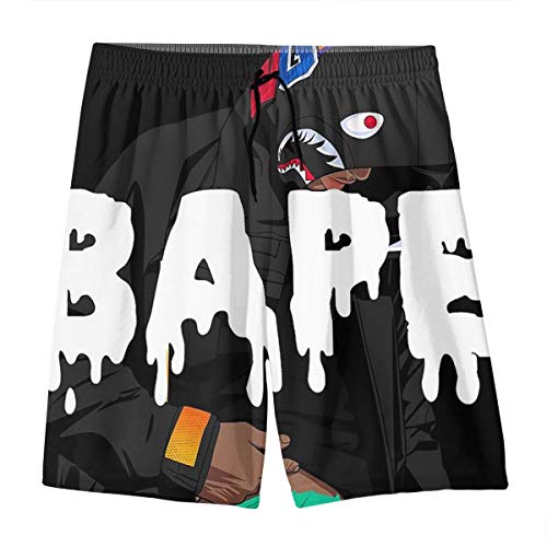 Youth Boys Shorts Bape Shark Summer Beach Shorts Casual Pants Quick Dry Swim Trunk M