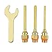 Copper Glue Gun Nozzle Assortment Set Interchangeable with Spanner Kit for Replacement, Nozzle Diameter 1.5, 2.0, 3.0mm Length 70mm Thread Diameter 10.6mm 4pcs/Set