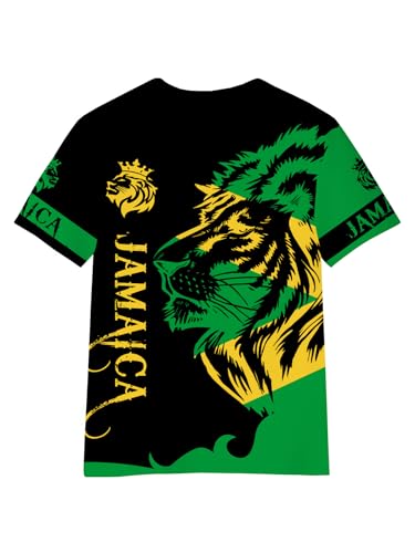 DFZ Boys Jamaica Flag T-Shirt 3D Print Vintage Tee Jamaica Jersey for Children's Top3