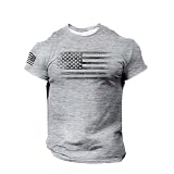 Black & Gray 5XL T-Shirts for Men - Big & Tall Army, Dad & Graphic Styles - American Flag Overalls - Slim Fit