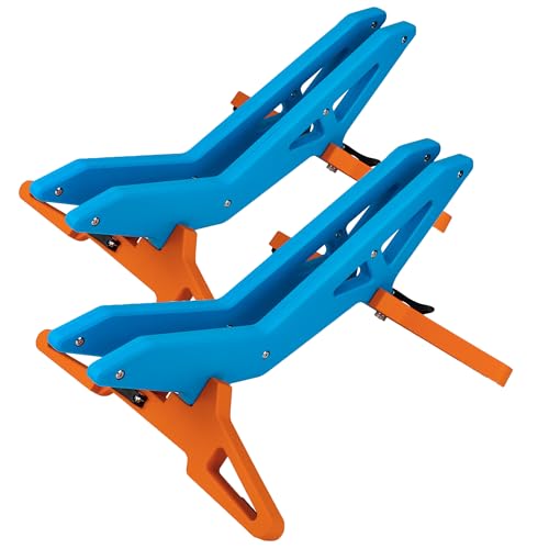 Adjustable Bike Parking Stand Fits 16-29 Inch Bicycles, Compatible with 23c-3.0 Tire Width – Heavy-Duty Plastic, Easy Installation, Stylish Two-Tone Design (Blue&Orange(2 Pack))