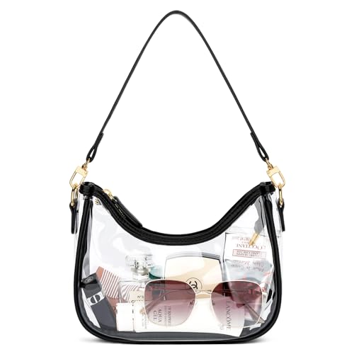 KKXIU Clear Purse Shoulder Bag for Women Cute Hobo and Tote Handbags Concert Clear Bags for Stadium Events