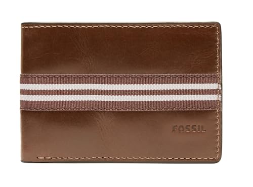 Portefeuille Fossil Jared en cuir véritable marron, accessoire de maroquinerie haut de gamme