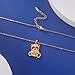 VASSAGO Bear Necklace for Women Men Cute Bear Pendant Necklace Stainless Steel Animal Necklace Jewelry Gifts with a Velvet Bag (gold bear necklace)