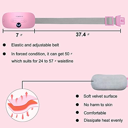 Portable Cordless Heating Pad, Electric Waist Belt Device, Fast Heating Pad With 3 Heat Levels And 3 Massage Modes, Back Or Belly Heating Pad For Women And Girl #TOP5