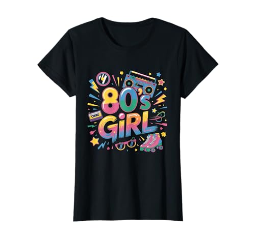 Disfraz de niña de los años 80, retro, años 80, vintage, años 90 Camiseta