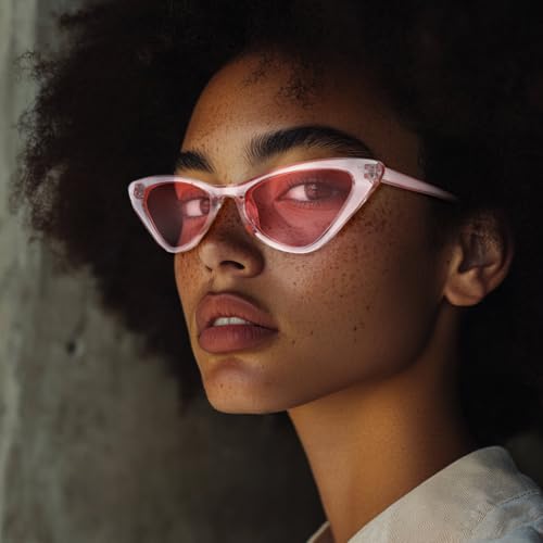 Yokawe Fashionable Cat-eye Sunglasses Vintage Small Frame Glasses Candy Color Travel Outdoor for Women2