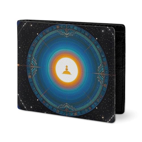 Balance Point of Cosmic Culture Wallet Elegant Leather Wallets with ID Window & 2 Card Slots, Slim Bifold Wallet for Men Women2