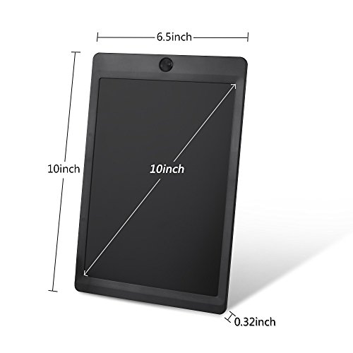 10 Inch LCD Writing Tablet - Portable Electronic Writing Drawing Board Doodle Pads, Digital Handwriting Notepad with Stylus for Kids & Adults at School, Home and Office (Black)