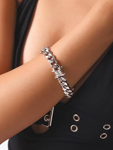 Sacina Barbed Wire Bracelet, Emo Punk Grunge Bracelet, Goth Jewelry, Christmas Jewelry Gift for Women4