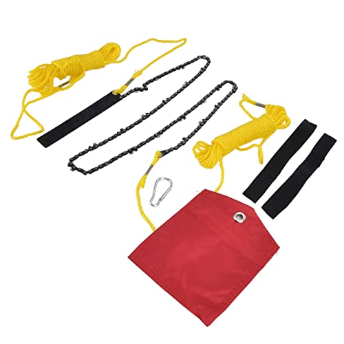 48 Inch Tree Limb Hand Rope Chain Saw 63 Teeth High Hardness Comfortable Handle Folding Pocket Chainsaw For Tree, Multifunctional Accessory For Home Use