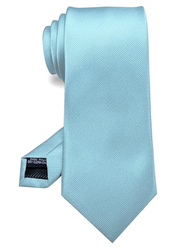 RBOCOTT Silk Glacier Lake Blue Tie Business Wedding Formal Necktie for Men (70)