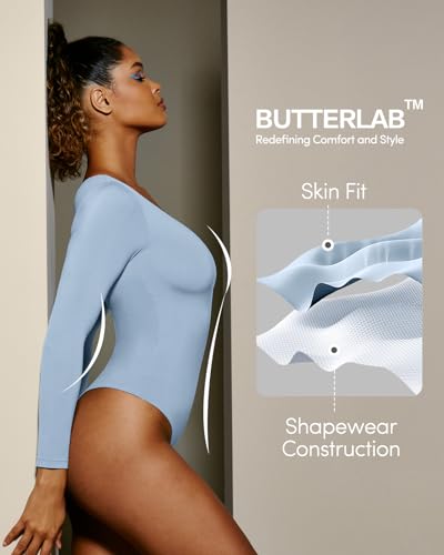 Image of IUGA Bodysuits for Women Tummy Control Body Suits for Womens Compression Slimming Thong Bodysuit V Neck