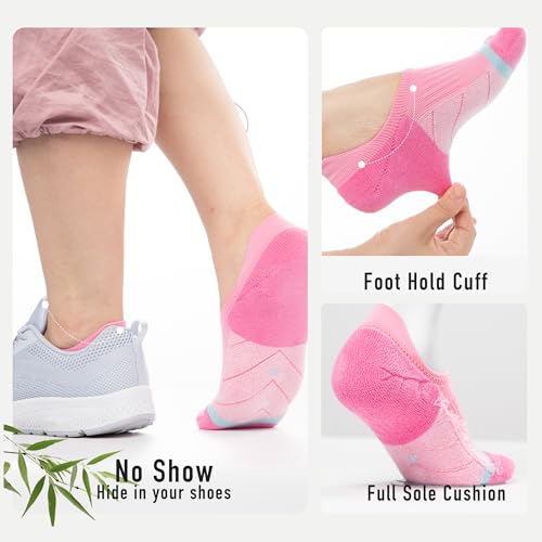 Image of BRISIRA Bamboo Viscose Coolmax Running Golf No Show Socks Women Compression Moisture Wicking Performance Low Cut Tab Athletic