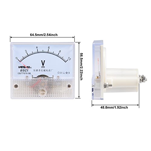 Image of uxcell DC 0-10V Analog Panel Voltage Gauge Volt Meter 85C1 1.5% Error Margin