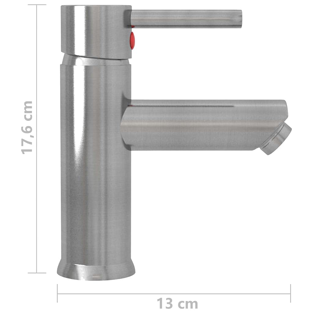 Grifo monomando para lavabo, 130 x 176 mm, cartucho de 40 mm y manguera flexible de acero inoxidable G3/8, para baño, cocina, caño sanitario