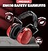 PROHEAR 038 Ear Protection Safety Earmuffs for Mowing, 28dB Noise Reduction Passive Hearing Protector, Compact Foldable Headset for Shooting Construction Power Tools, Red