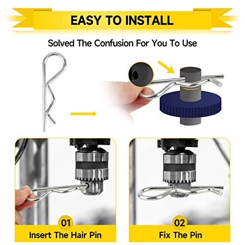 Cotter Pins, 100Pcs Cotter Pin Hairpin Assortment Kit - 6 Sizes Heavy Duty Zinc Plated Steel R Clip Key Fastener Fitting Set For Lawn Mower, Machinery, Garage, Trucks, Small Engine Repair #TOP5