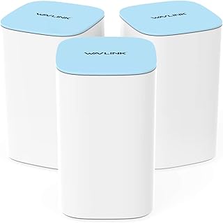 WAVLINK Mesh WiFi System, Tri-Band Mesh WiFi Router Up to 7,500 sq.ft Coverage, Speed up to 3Gbps, Replaces WiFi Router and Extender, 9 Gigabit Ports