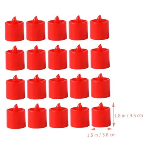 Velas LED sin llama rojas pequeñas velas cónicas decoración bodas Didiseaon 2