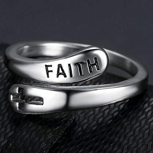 Jude Jewelers Stainless Steel Christian Faith Cross Wedding Engagement Promise Statement Thumb Ring3