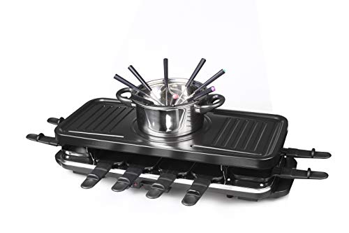 Silva-Homeline PK-RF 120 elektrisches 3 in 1 Multifunktionsgerät 12-er Raclette mit Fondue und Gril – Bild 3