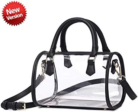 Clear Bags for Women Stadium Approved, MDT Clear Crossbody Bag Fashion Clear Purse with Removable Shoulder Strap Perfect for Travel, Work, Concert, or Sports Games. NFL,NCAA & PGA Approved.