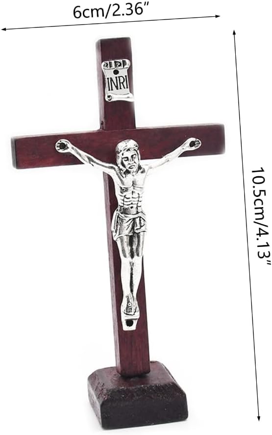 1Pc Crosses Wood Catholic Standing Crucifix Church Religious Gift Home Decors