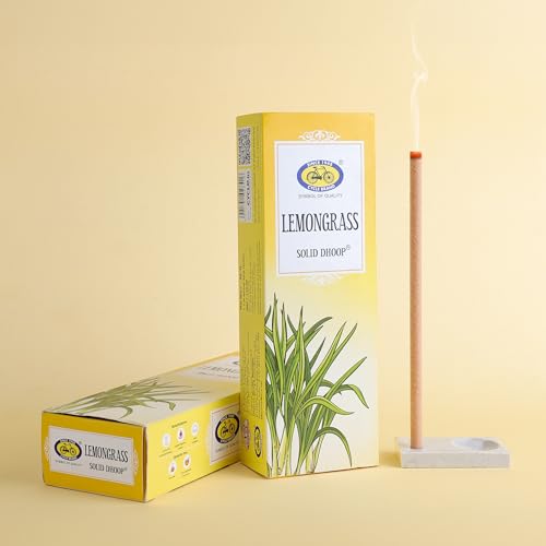 Image of Cycle Lemongrass Bambooless Solid Dhoop - Energizing Fragrance, Long-Lasting, Natural Ingredients (50 Sticks + Holder)