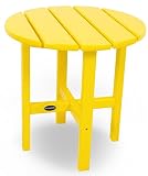 POLYWOOD RST18LE Lemon 18" Round Outdoor Side Table