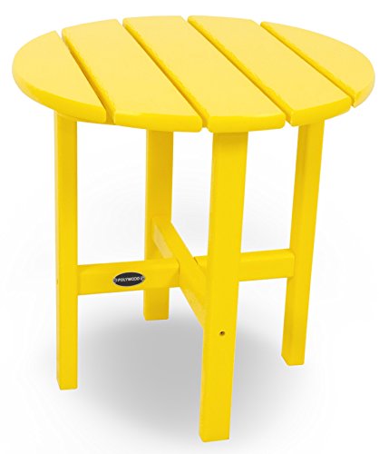Polywood Rst18Le Lemon 18" Round Outdoor Side Table #TOP17