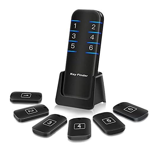 Key Finder Locator, Stick on Remote Finder Locator Tags 6 Pack Wireless Car Key & TV Remote Control Finder, 95 dB RF Beeper Key Finders That Make Noise, Item Finder Remote Tracker for Phone & Glasses