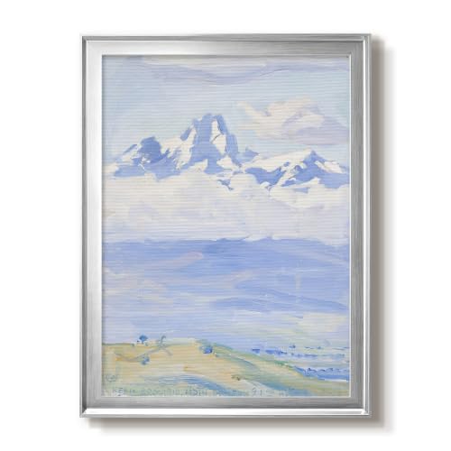 Akseli Gallen-Kallela | Snowy Mountain Peaks |Silver Framed Canvas | GAL101