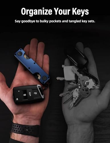 Image of Key Organizer Key Holder Compact Key Case Minimalist Metal Key Chain Key Holder for Keychain Secures 8-10 Keys EDC