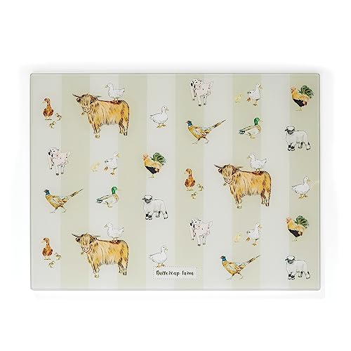 Cooksmart British Crafted Glass Worktop Saver | Stylish Kitchen Protector for All Types with Beautiful Designs - Buttercup Farm
