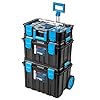 Högert Technik - Set di Scatole 4 in 1, set di Cassette Degli Attrezzi su Ruote, Pratico e Spazioso, Resistente ai Danni, Antipolvere, Robuste Chiusure in ABS, Struttura Modulare - HT7G500